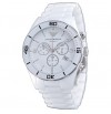 EMPORIO ARMANI AR1424 WHITE CERAMIC CHRONOGRAPH WATCH