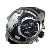 Diesel Little Daddy Black and Grey Dial Black Leather Mens Watch DZ7256
