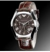 Emporio Armani Men's AR0671 Chronograph Brown Dial Brown Leather Watch