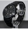 Authentic Emporio Armani AR2453, Full Black Steel Men's Chronograph Watch