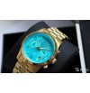 Michael Kors MK5815 Gold Tone Turquoise Blue Mid Size Dial Women's Watch