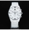 EMPORIO ARMANI AR1424 WHITE CERAMIC CHRONOGRAPH WATCH