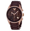 Emporio Armani AR 5891 Brown Chronograph Wrist Watch For Women 2 Years Warranty