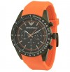 Imported Emporio ARMANI Ar5987 Orange SPORTIVO Chronograph Silicone Men's Watch