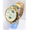 Imported Casio Edifice 540 White Dial Silver and Gold Case with Full Gold Chain Watch For Men New Arrival