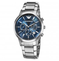 Emporio Armani AR2448 Steel Blue Chronograph Men's Wrist Watch + Original Box