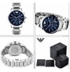 Emporio Armani AR2448 Steel Blue Chronograph Men's Wrist Watch + Original Box