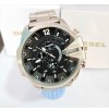Diesel Little Daddy 10 BAR black dial silver chain watch for men