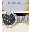 Diesel Little Daddy 10 BAR black dial silver chain watch for men