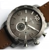 FOSSIL Nate Chronograph Grey Dial Brown Leather Men's Watch  JR1424