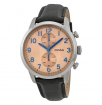 FOSSIL Townsman Chronograph Champagne Dial Black Leather Men's Watch Item No. FS4986