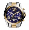 Michael Kors Bradshaw MK5976,Two Tone Rare Blue Dial Chronograph Watch Unisex