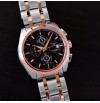 Imported Tissot Couturier Black Dial Silver And Rosegold Chain Watch For Men