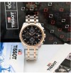 Imported Tissot Couturier Black Dial Silver And Rosegold Chain Watch For Men