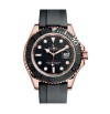 ROLEX Yacht-Master Automatic Black Dial Everose Gold Black Rubber Strap Men's Watch 