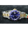 Rolex Submariner Blue Index Dial Oyster Bracelet Two Tone Mens Watch