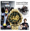 Casio Edifice 550 Black Dial Full Gold Chain Watch For Men