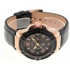 Guess black leather strap chronograph W0040G5 mens watch.NEW.BLACK DIAL
