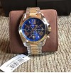 Michael Kors Bradshaw MK5976,Two Tone Rare Blue Dial Chronograph Watch .UNISEX