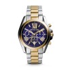 Michael Kors Bradshaw MK5976,Two Tone Rare Blue Dial Chronograph Watch .UNISEX