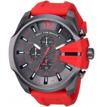 Diesel DZ4427 Red Strap Gunmetal Dial Chronograph Men's Watch- 2 YEARS WARRANTY