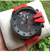 Diesel DZ4427 Red Strap Gunmetal Dial Chronograph Men's Watch- 2 YEARS WARRANTY
