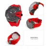 Diesel DZ4427 Red Strap Gunmetal Dial Chronograph Men's Watch- 2 YEARS WARRANTY