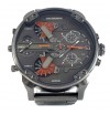 Diesel DZ7315 Mr. Daddy 2.0 Mens Black Grey Dial black Grey chain.NEW