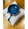 Imported Movado Edge Blue Dial Silver Chain Watch for Men