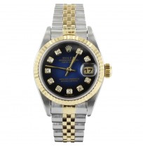 ROLEX LADIES ROLEX DATEJUST WITH DEEP BLUE DIAL (IMPORTED)