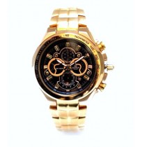 Imported Casio Edifice 554 Full Gold With Black Dial Watch For Men 