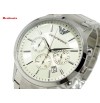 Emporio Armani AR2458  Steel White Chronograph Men's Wrist Watch + Box