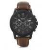 FOSSIL Grant Chronograph Black Dial Brown Leather Men's Watch - FS4885