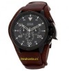 GUESS W0480G2 Rover Chronograph Cuff Watch for Men with Brown Leather Strap