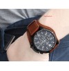 GUESS W0480G2 Rover Chronograph Cuff Watch for Men with Brown Leather Strap