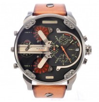 Diesel Men's DZ7332 Mr Daddy 2.0 Stainless Steel Watch With Brown Leather Band