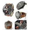 Diesel Men's DZ7332 Mr Daddy 2.0 Stainless Steel Watch With Brown Leather Band