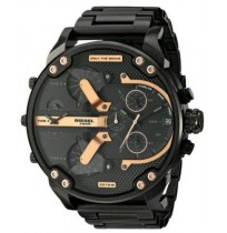 Diesel DZ7312 Mr Daddy 2.0 Chrono Black Date Rose Gold Dial Steel Men Watch